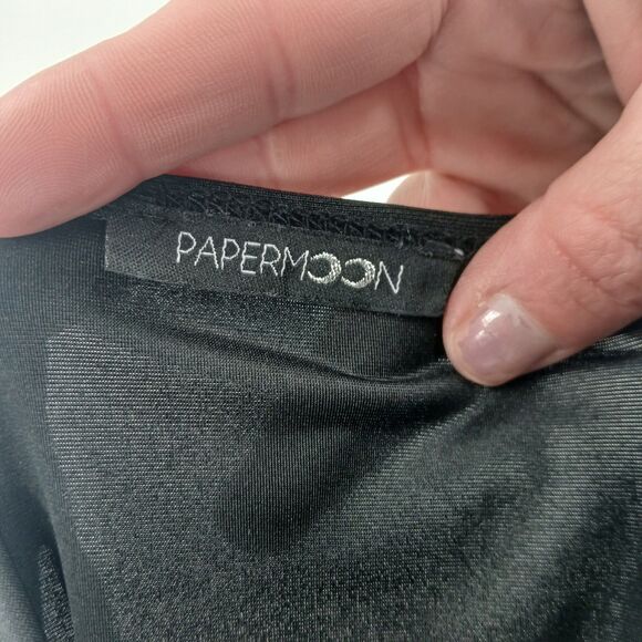 womens black papermoon asymetrical dress size medium chic party going out - Picture 5 of 6